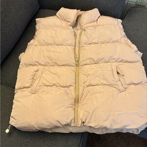 zeagoo Blush Pink Puffer Vest with Gold Zipper